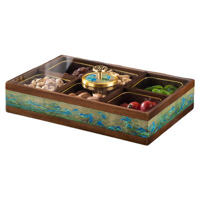 新中式干果盘高端分格零食干果盒