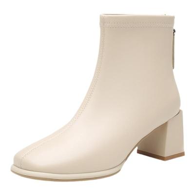 大东切尔西短靴粗跟法式靴子