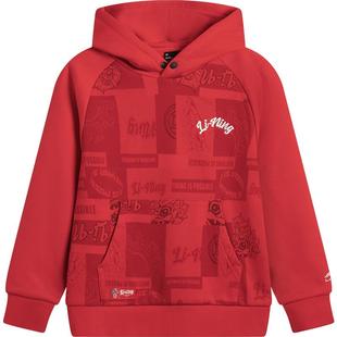 李宁新年加绒卫衣2025新款青少年衣服女童装女孩中大童秋冬款冬装