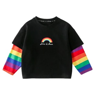 男童长袖T恤纯棉2026春装新款儿童中大童男孩春秋款打底衫上衣