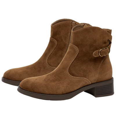 [周也/孟佳同款]接吻猫[游牧诗人]短靴美拉德西部靴皮带扣骑士靴