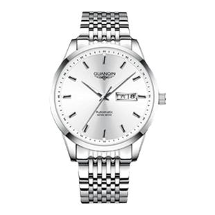 进口机芯冠琴手表男全自动机械表防水夜光商务简约镂空双日历腕表