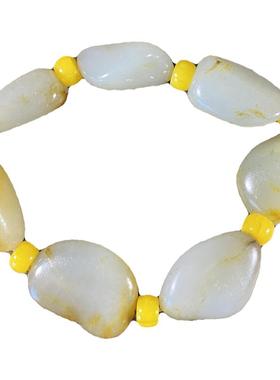 原籽无修男女款手链和田玉原石