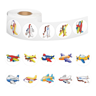 500张迷你个性玩具小飞机卡通火车卷卷贴纸笔记本电脑平板吉他水杯儿童手账文具电动车头盔笔盒装饰贴画防水