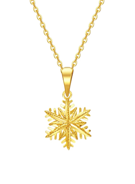 金色雪花项链钛钢锁骨链女不掉色