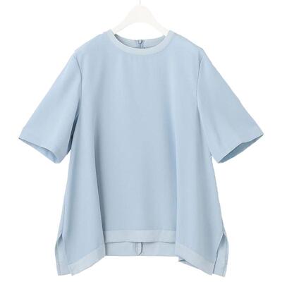 宽松圆领套头五分袖衬衣商场同款