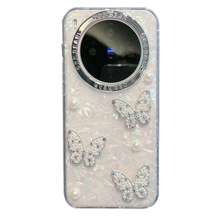 适用于vivox300手机壳viv0x300pro半透明新款女V2509A小清新V2502A蝴蝶vovox高级感vovix叉vox防摔vivix维沃