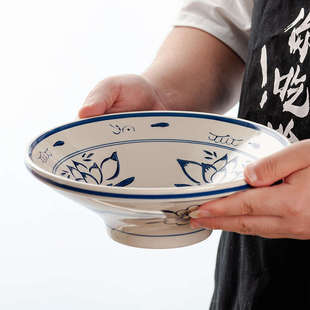 中式陕西大碗油泼面碗拌面碗炒面碗杂酱面碗浅碗喇叭碗斗笠碗海碗