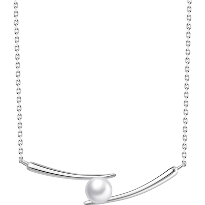 老银匠s925纯银淡水珍珠微笑项链