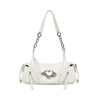 VFVF白色单肩腋下机车包