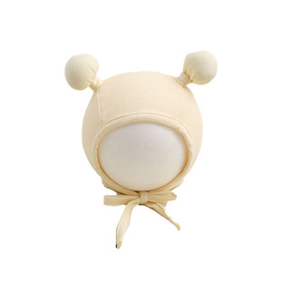 婴儿帽子春秋季护囟门套头帽新生宝宝夏季婴幼儿可爱护耳系绳胎帽