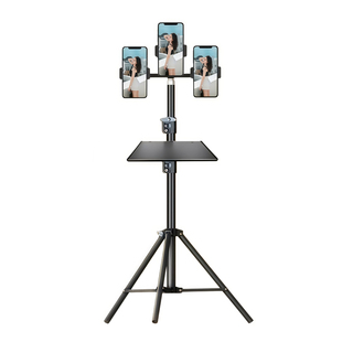 双手机直播支架多机位拍照自拍神器补光灯主播拍摄落地抖音三脚架