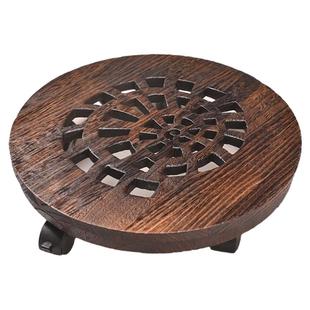 实木可移动花托带滚轮接水盘万向轮盆栽绿植承重滑轮底座花盆托盘