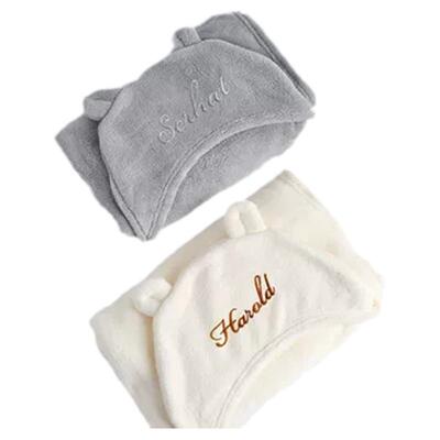 可定制名字婴儿带帽吸水斗篷浴巾