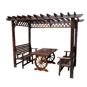 户外葡萄架防腐木休闲庭院桌椅木屋凉亭室外阳台廊架花园爬藤架子