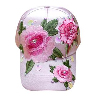 2025新款帽秋冬女杨丽萍同款鸭舌帽民族风牡丹刺绣百搭休闲鸭舌帽