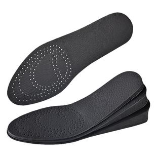 双面牛皮内增高鞋垫透气吸汗隐形运动鞋垫男士女式增高垫黑色