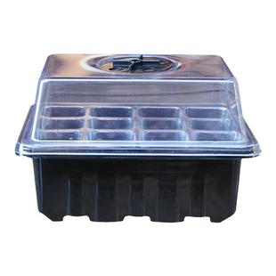 多肉叶插育苗盆三件套培养播种盒保湿温育苗盘12孔塑料育苗盒盖