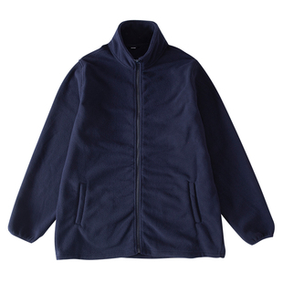 伊顿校服工厂直销学生专用抓绒衣男女藏青无帽内胆立领拉链摇粒绒