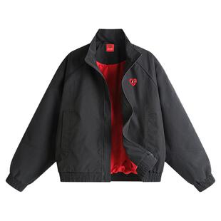 查尔斯桃心美式cleanfit立领夹克男春秋季新款潮牌情侣教练服外套