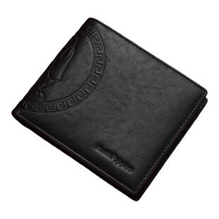 暇步士真皮钱包男士新款短款商务休闲品牌压花钱夹礼盒装时尚简约