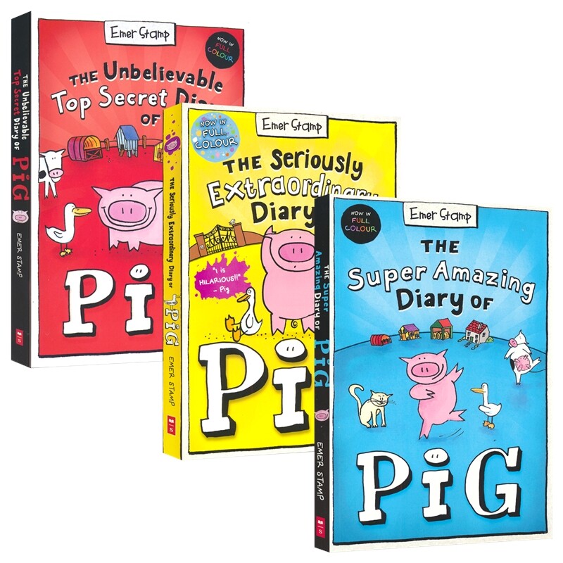 Diary of Pig 猪猪日记1-3 全彩版 爆笑口水体读物 农场版疯狂动物特工队 小学生英语课外读物 英文原版进口儿童图书