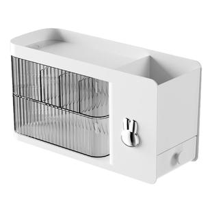 卫生间置物架挂墙壁架子浴室免打孔壁挂式收纳盒放牙膏牙刷梳子筒