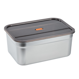 304不锈钢方盆食品级方盒冷藏保鲜盒长方形密封盒带盖盒子大容量