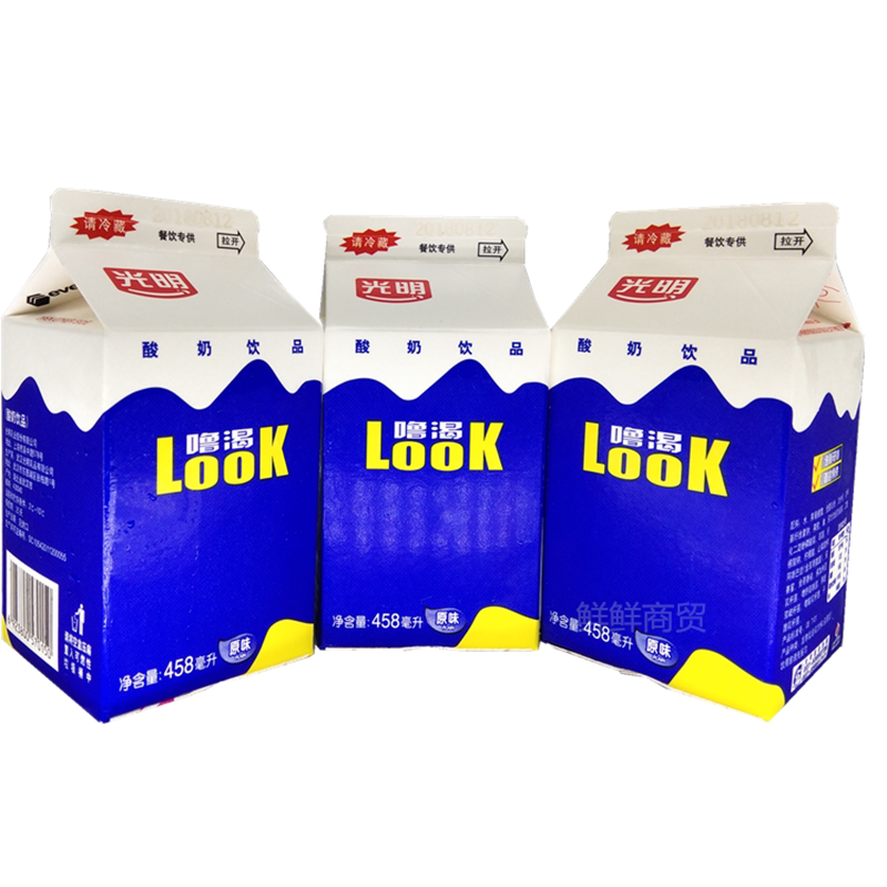 光明酸奶look噜渴458ml盒装原味酸牛奶饮品整箱冷藏冷运正品包邮_虎窝淘