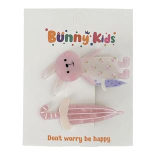 2025新款韩国pom女儿童卡通兔子雨伞猫咪小鱼花朵亚克力发夹卡子