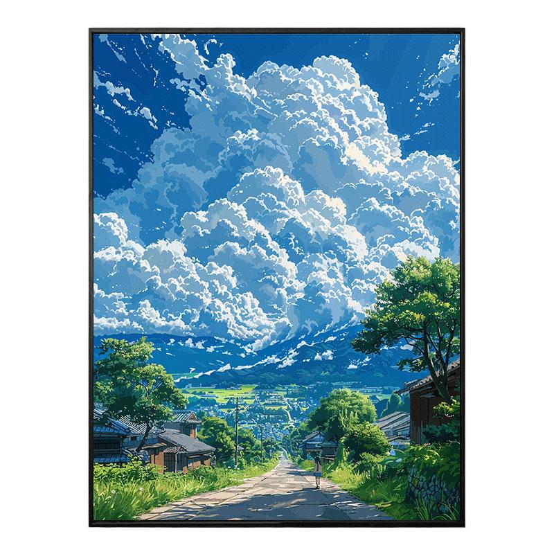 丙烯diy数字油画手绘装饰画画画