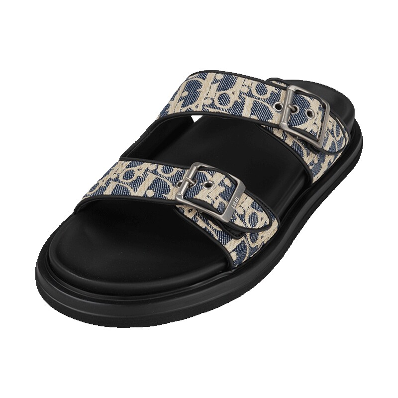 Dior/迪奥露趾套脚一字拖鞋男士