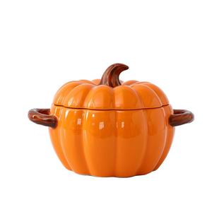 陶瓷汤碗带盖创意南瓜汤碗家用盛汤大号汤盆双耳面碗螺狮粉碗专用