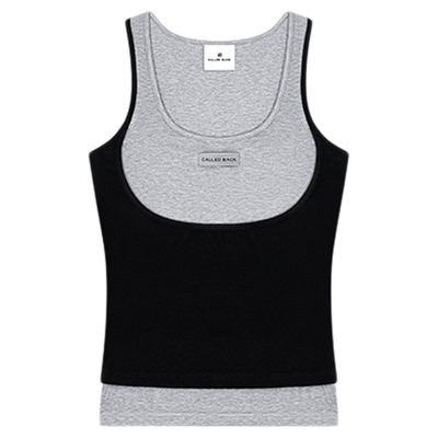CALLEDBACK假两件吊带背心T恤
