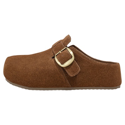 snowelf~5cm棕色包头半拖勃肯鞋