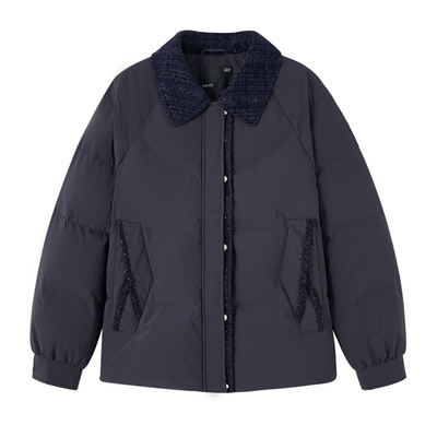 亦白时尚百搭翻领羽绒服外套女