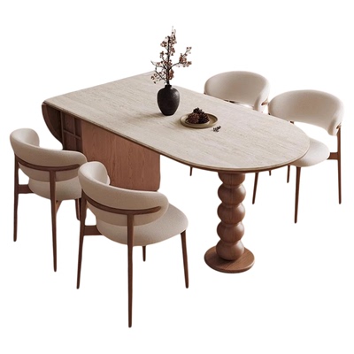 小户型靠墙可折叠岩板餐桌