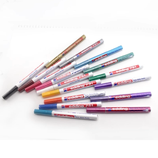 德国艾迪油漆笔edding751 1MM耐酒精耐高温耐油工业不掉色记号笔