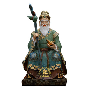 土地公土地婆像黄铜店铺家用摆件