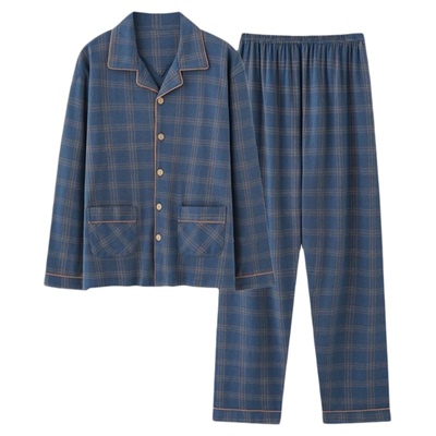 针织棉秋季休闲男士家居服套装