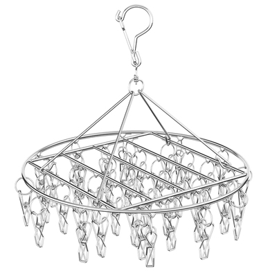 特粗4.0MM不锈钢晾袜子衣架多夹