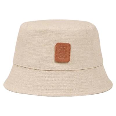 SANDRO法式简约皮革logo渔夫帽