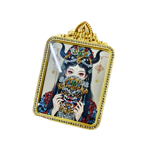 纯铜壳双面-纯手绘扎基拉姆唐卡