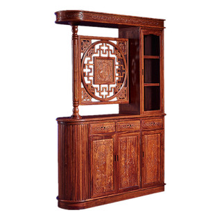 刺猬紫檀隔厅柜红木家具花梨木餐厅酒柜中式实木隔断柜客厅玄关柜