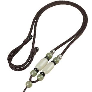 吊坠挂绳编织绳和田玉挂件翡翠玉佩挂坠绳子挂脖高档玉坠项链绳