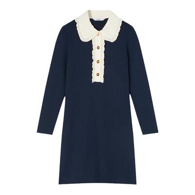 lkbennett法式深蓝针织裙