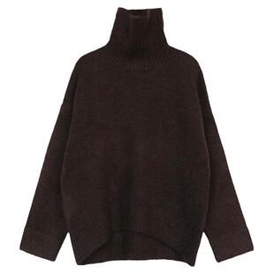 CV大码女装 复古港味宽松高领毛衣冬季保暖纯色内搭针织衫5色可选