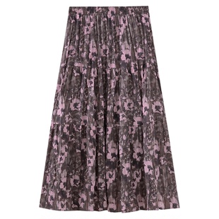 水云间a字量感大摆半身裙女压褶中长款伞裙子宽松百搭2025秋冬款