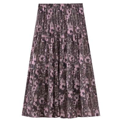 水云间a字量感大摆半身裙女压褶中长款伞裙子宽松百搭2025秋冬款