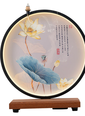 家用佛龛背景LED灯红木底座发光